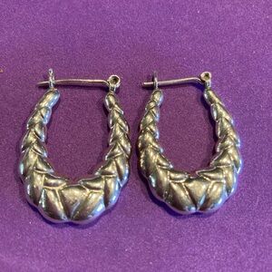 Silver chunky hoop earrings